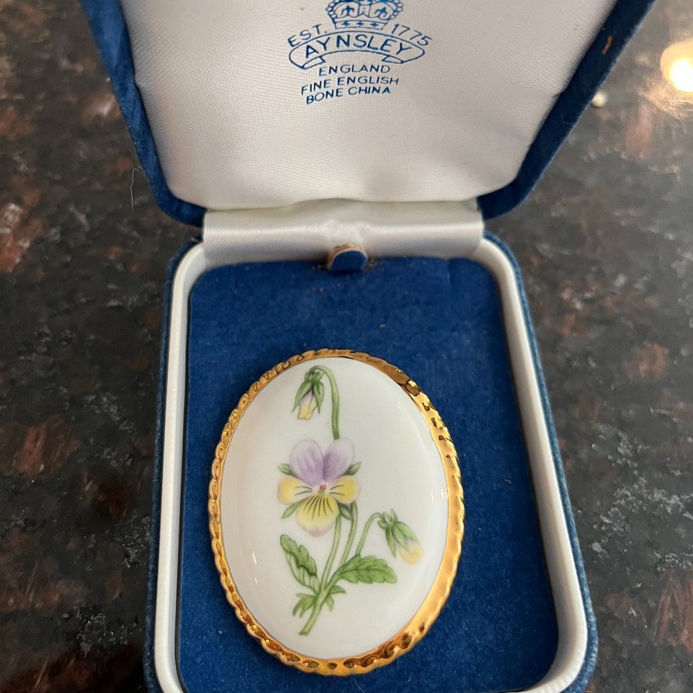 Aynsley bone china brooch